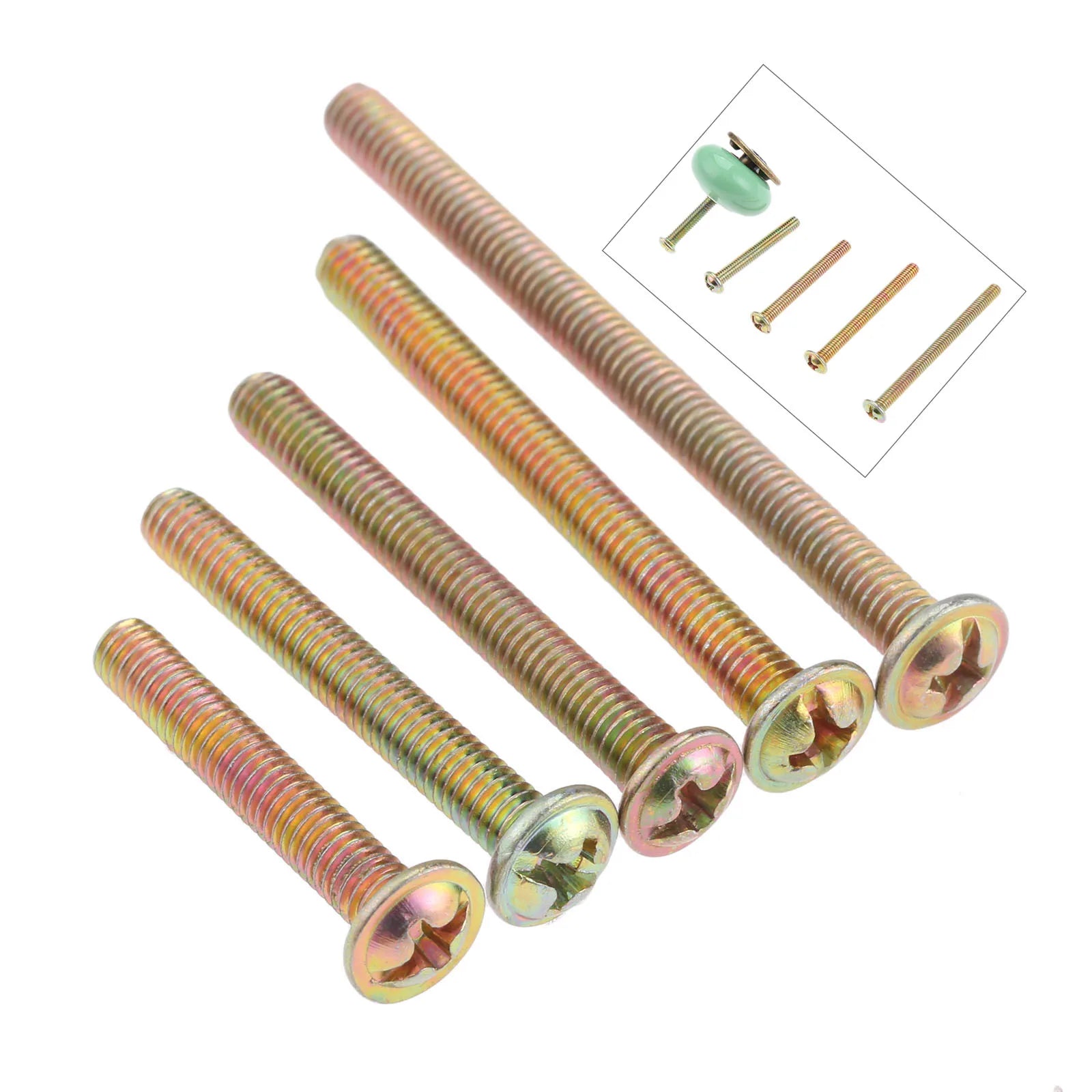 DRELD 10Pcs M4 Screws Handle Screws Furniture Fastener Bolt Hardware M4 * 25mm/30mm/35mm/40mm/45mm Length