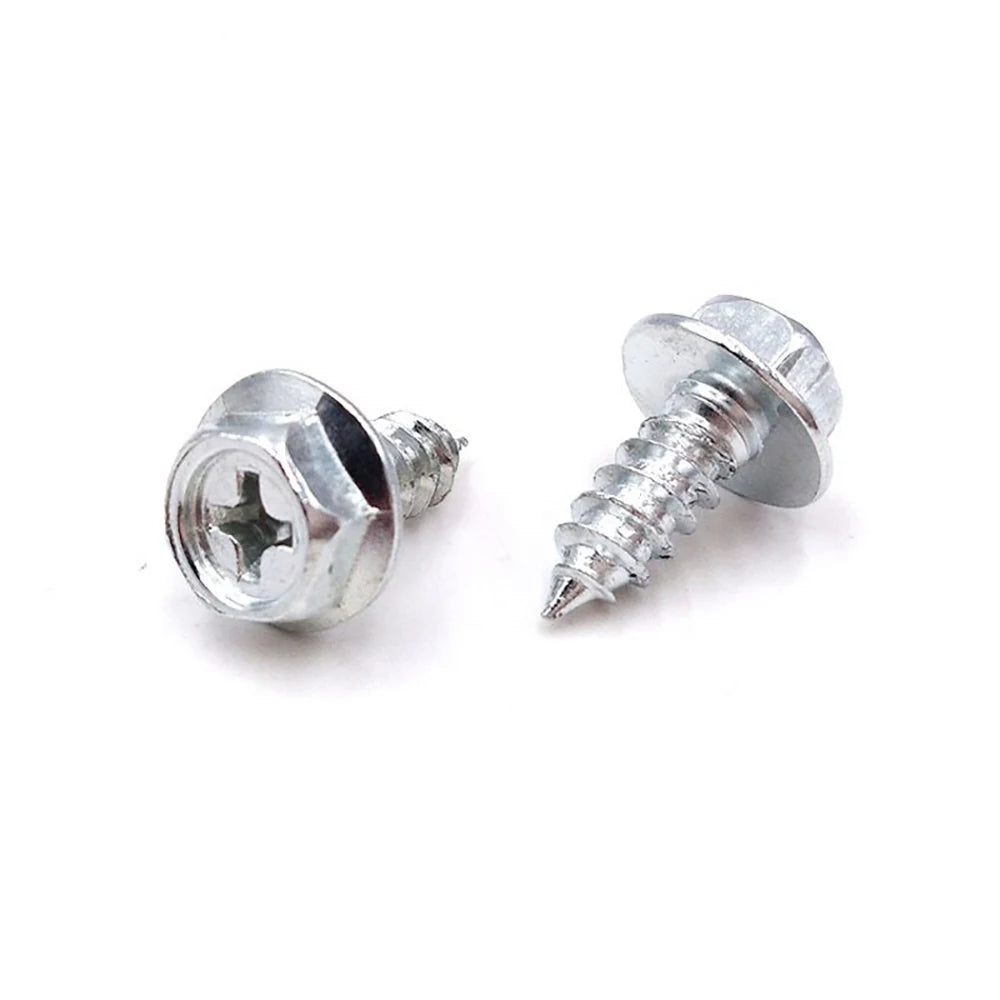 5 -10 pcs 304 Stainless Steel Self-Tapping Phillips Hex Screw Cross Hexagonal Flange Cross Head Screws Wood Nail M3 M4 M5 M6