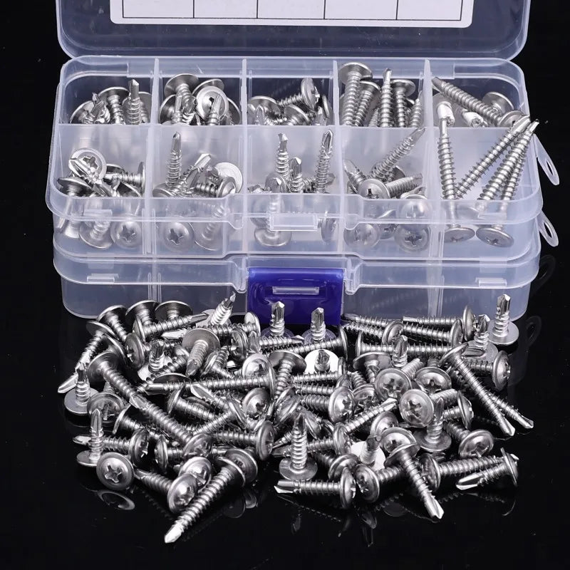 Cross Phillips Head Self-tapping Screw Stainless Steel Self Drilling Screws Kit Fastener High-Strength Wood Sheet Metal Tools