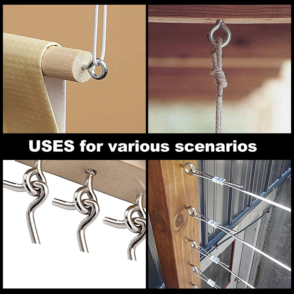 Self-tapping Hook Screw Large Heavy Duty Eye Hooks 30/20/10pcs Wood Sheep Eye Screws Large Hooking Bolt for Wood Securing Light