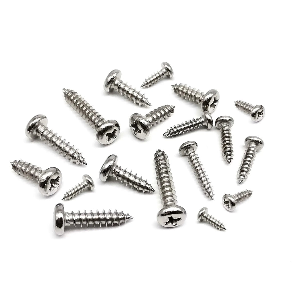1 Box M1.2 M1.4 M1.7 M2 M3 M4 Cross Phillips Round Pan Head Self Tapping Wood Screw Set Kit A2 304 Stainless Steel GB845
