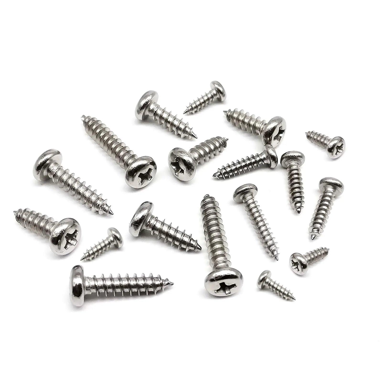 1 Box M1.2 M1.4 M1.7 M2 M3 M4 Cross Phillips Round Pan Head Self Tapping Wood Screw Set Kit A2 304 Stainless Steel GB845