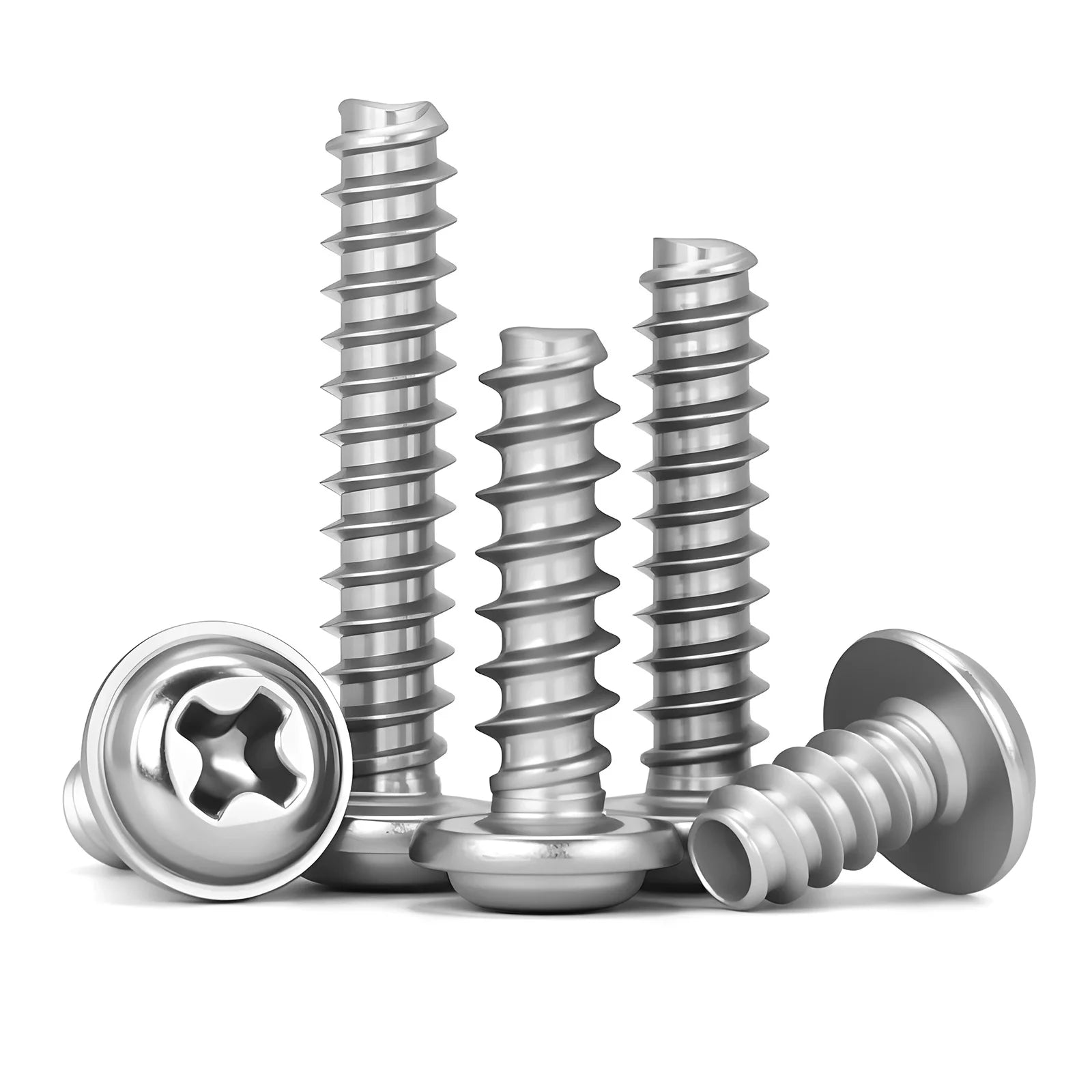 30-200pcs Phillips Screw PWB Round Head With Washer Self- tapping Screw PWB Screw for Woodworking M1.7 M2 M2.3 M2.6 M3 M3.5 M4