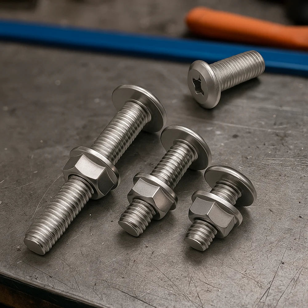 M6 M8 304 Stainless Steel Screws Flat Washers Lock Washers Bolts and Nut Set Cross Recessed Wafer Allen Head Bolt