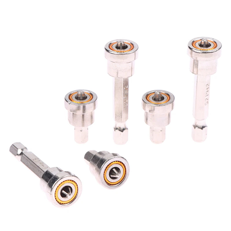 1/5PCS 25/50mm Plasterboard Positioning Screwdriver Bit With Magnetic Ring 1/4inch Hex Shank Screws Batch Head For Woodworking
