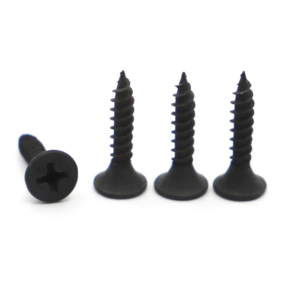 Cross Flat Head Self Tapping Drywall Screw Drywall Wood Screws Black Carbon Steel Phillips Screw M3.5 M4