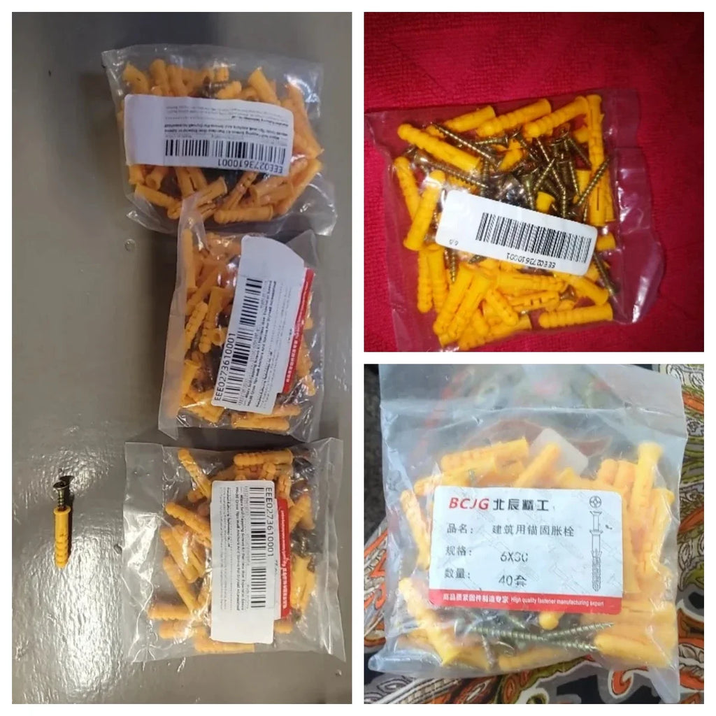 40/50pcs Self-Tapping Screws Kit Stainless Steel Expansion Screws Cross Tips Wall Anchors And Screws For Drywall M6x40 M6×30