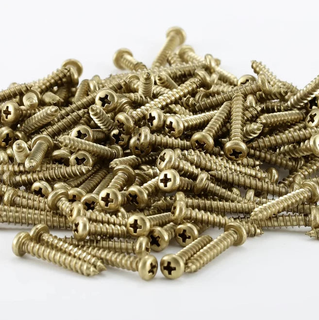 3~20Pcs Brass Round Head Self Tapping Screw M3 M3.5 M4 M5 M6 Wood Screws Length 6mm~50mm