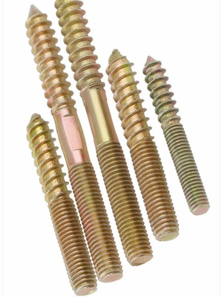 10Pcs M6 M8 M10 Hanger Bolt Wood To Metal Dowels Double Ended Furniture Fixing Self Tapping Screws Wood Thread Stud
