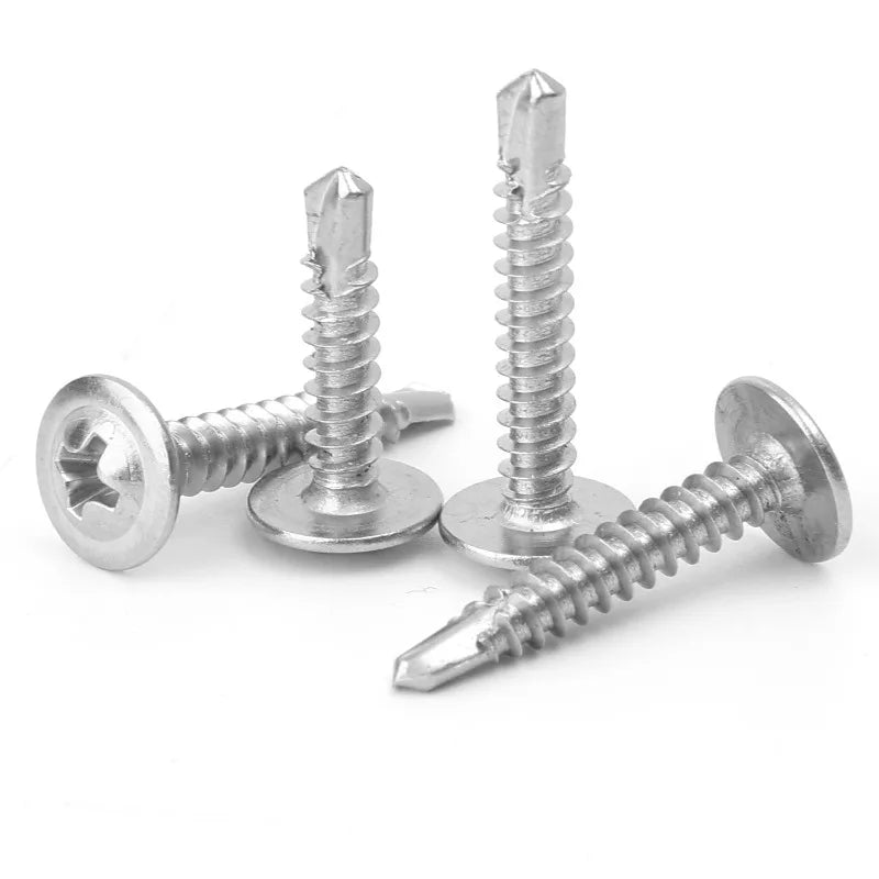 200/20pcs Self-tapping Screws Stainless Steel Large Flat Head Phillips Self Drilling Screw for Wood Sheet Metal Assortment Kit