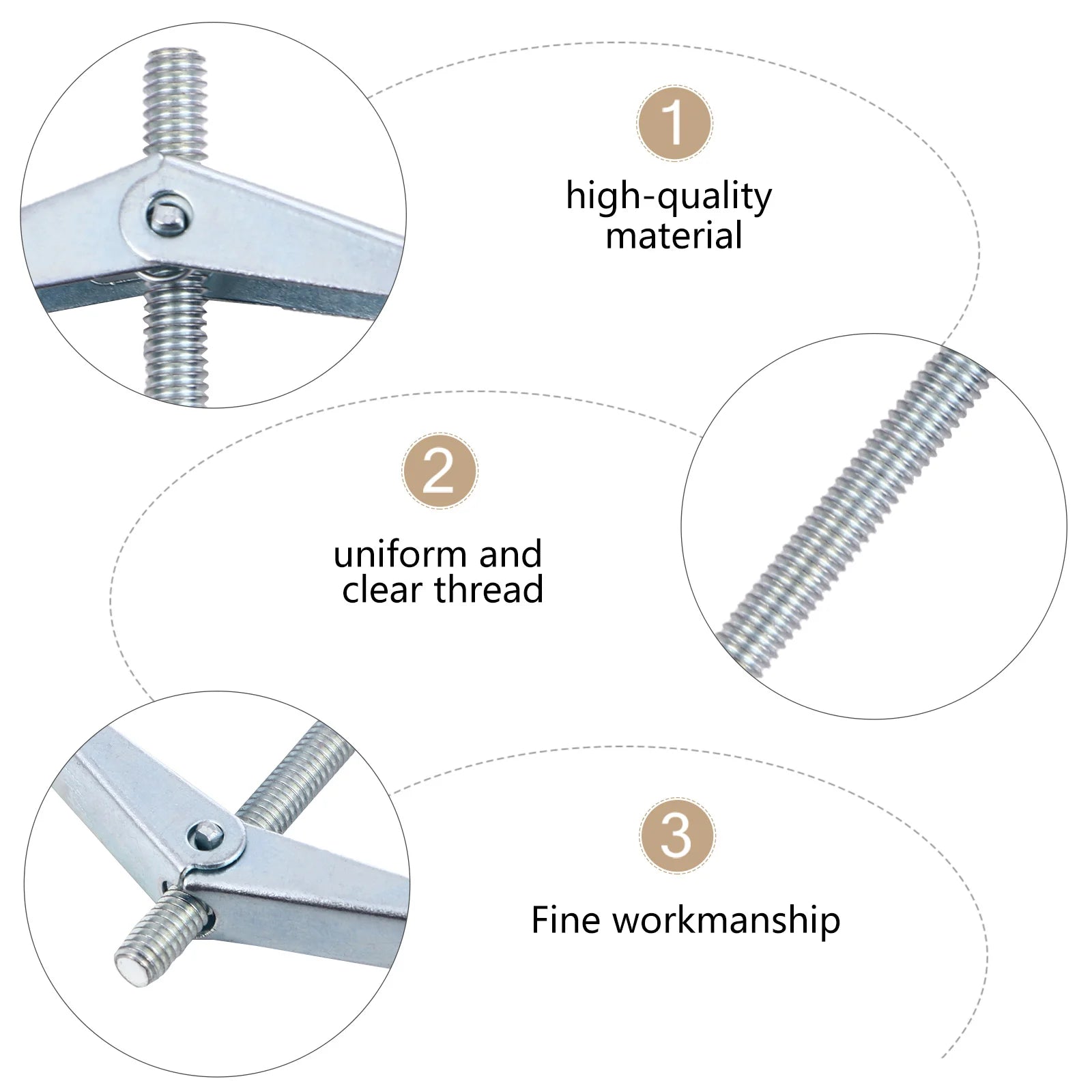 10 Pcs Aircraft Expansion Screw Self Drilling Anchors Tapping Screws Bolt Machine Spring Toggle Anchoring