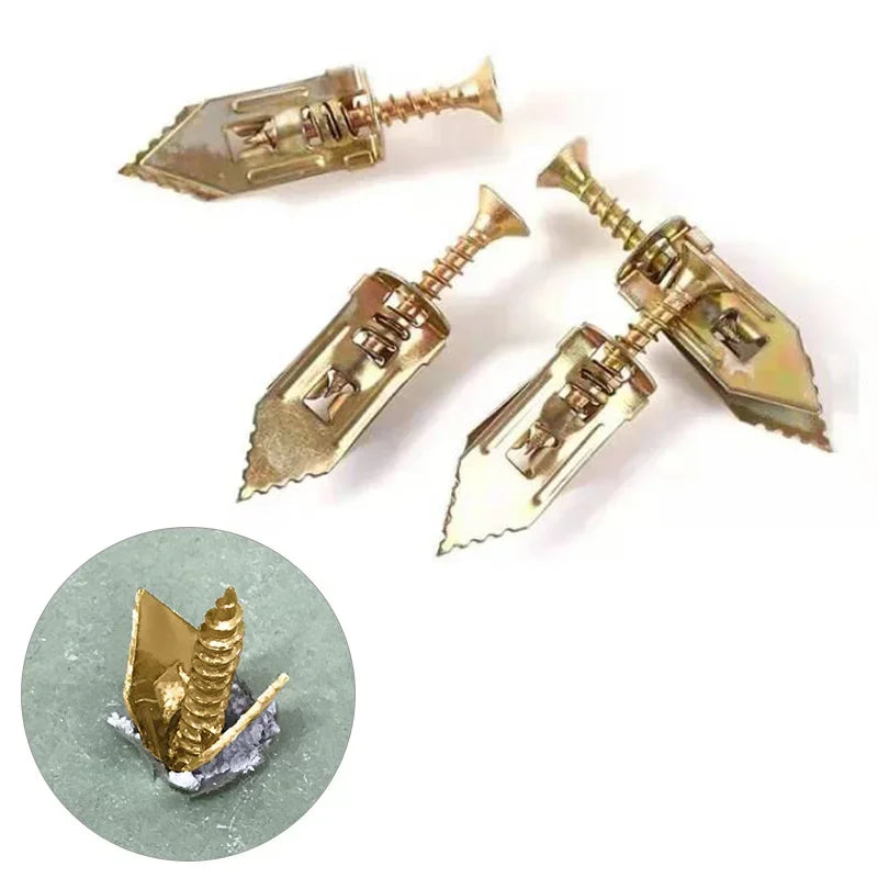 10/50/100Pcs Self Tapping Screws Self Drilling Anchors Screws Drywall Anchors Easy Application for Gypsum Plasterboard Dowel
