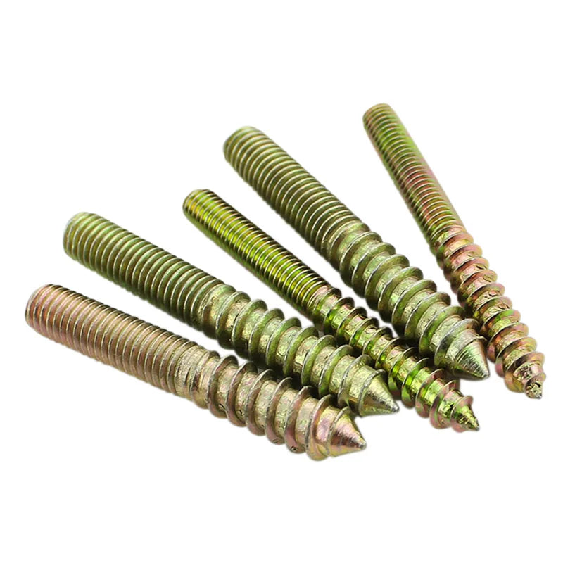 10Pcs M6 M8 M10 Hanger Bolt Wood To Metal Dowels Double Ended Furniture Fixing Self Tapping Screws Wood Thread Stud