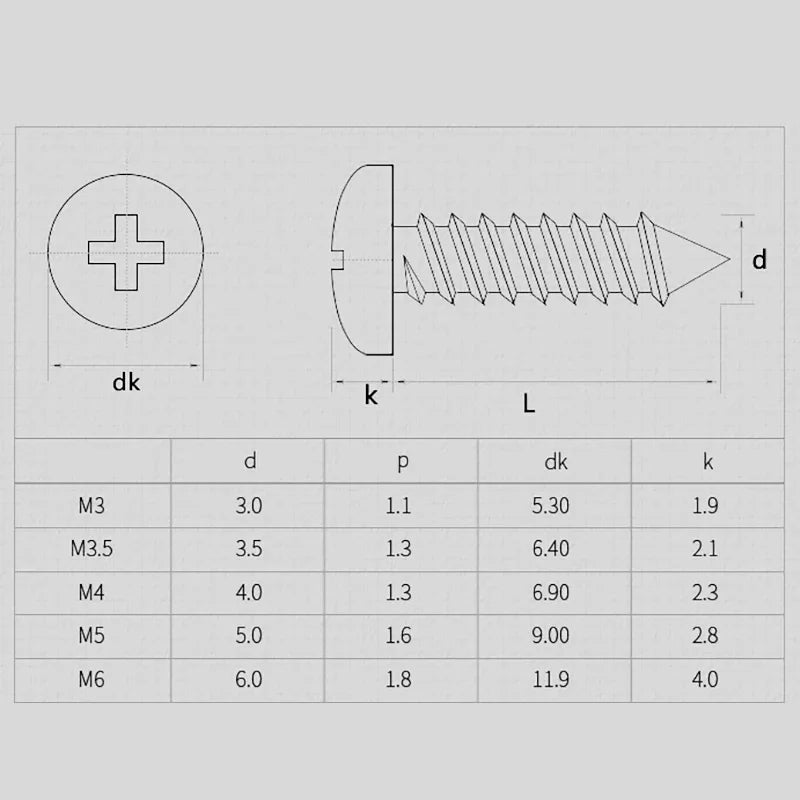 3~20Pcs Brass Round Head Self Tapping Screw M3 M3.5 M4 M5 M6 Wood Screws Length 6mm~50mm