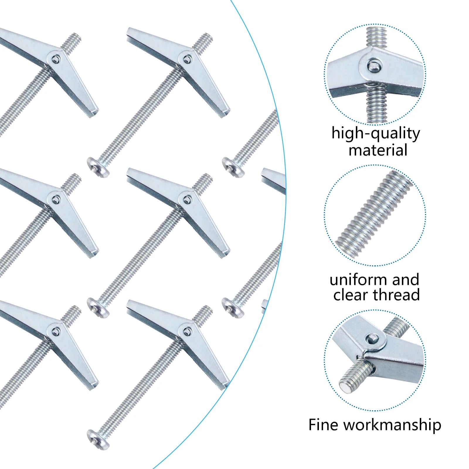 10 Pcs Aircraft Expansion Screw Self Drilling Anchors Tapping Screws Bolt Machine Spring Toggle Anchoring