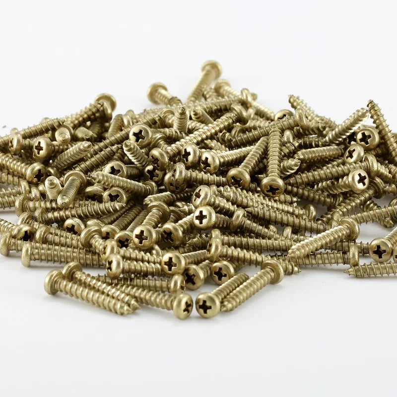 Brass Round Head Phillips Self Tapping Screw M3 M3.5 M4 M5 M6  Wood Screw Length 6mm~50mm