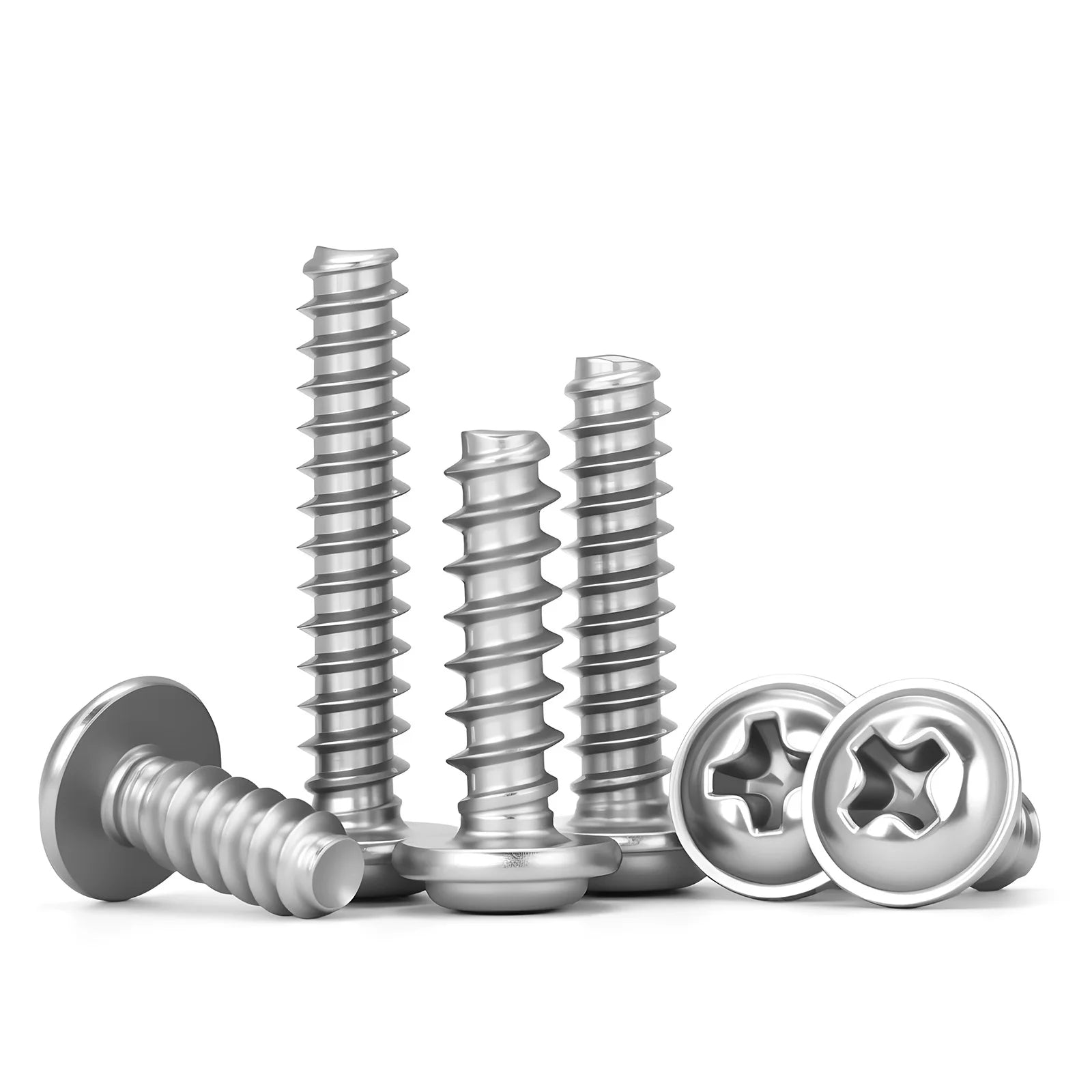 30-200pcs Phillips Screw PWB Round Head With Washer Self- tapping Screw PWB Screw for Woodworking M1.7 M2 M2.3 M2.6 M3 M3.5 M4