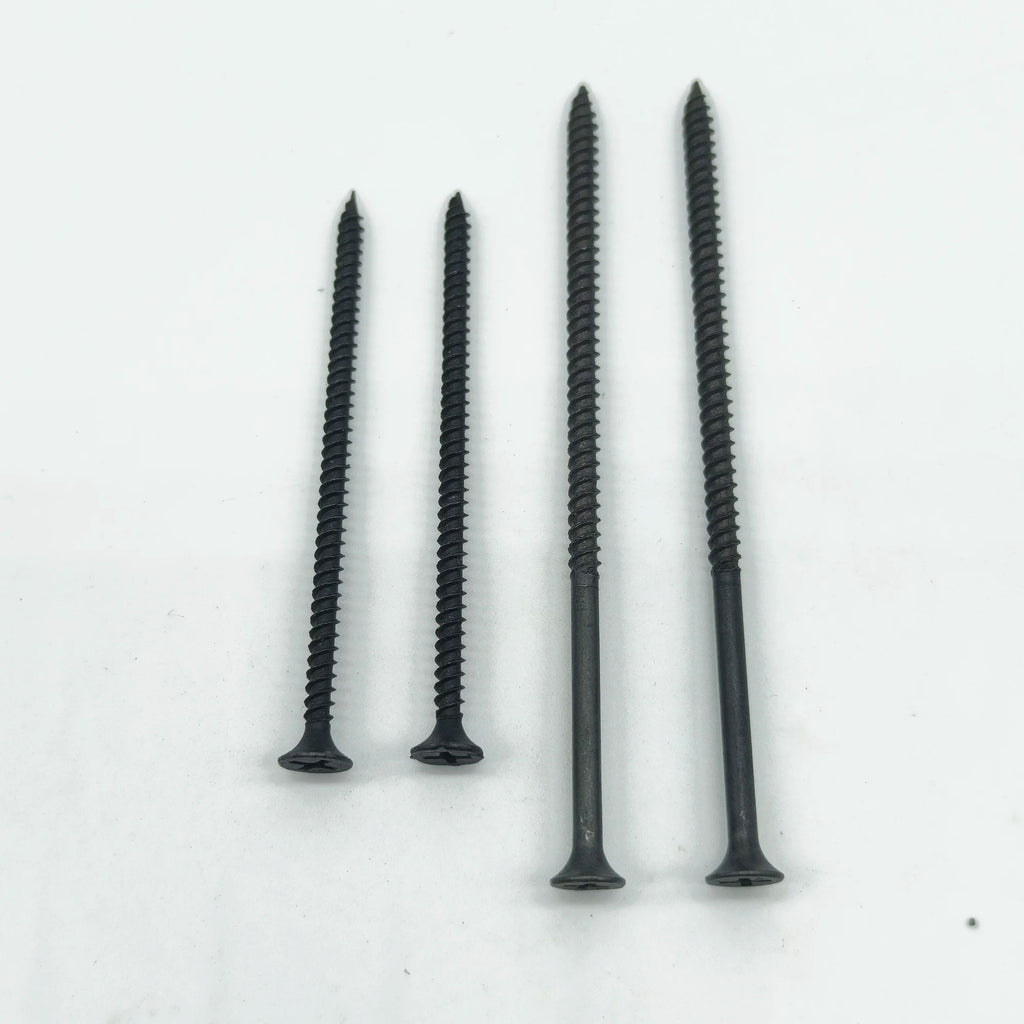 #8 x 2" Wood Screw 25/30pcs Black Phosphate Coated Stainless Flat Truss Head Fast Self Tapping Drywall Screws