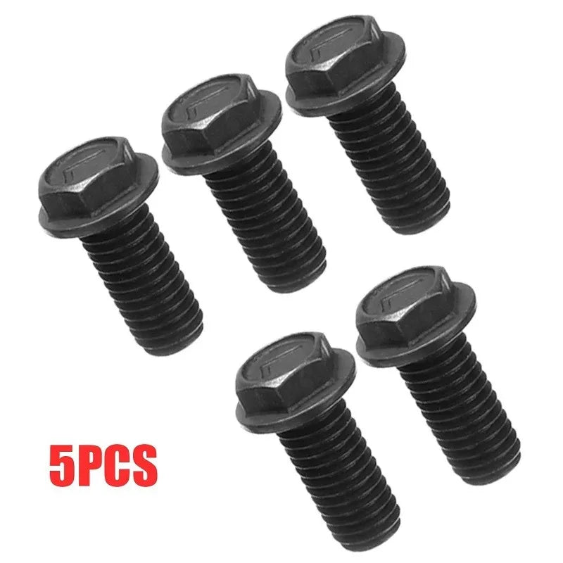 5pcs Saw Blade Screw M8 X 18mm Left Hand Thread Hex Flange For Cutting Machine Carbon Steel Material Not Easy To Rust Tool Parts