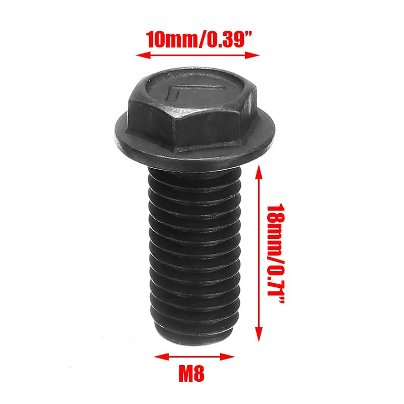 5pcs Saw Blade Screw M8 X 18mm Left Hand Thread Hex Flange For Cutting Machine Carbon Steel Material Not Easy To Rust Tool Parts