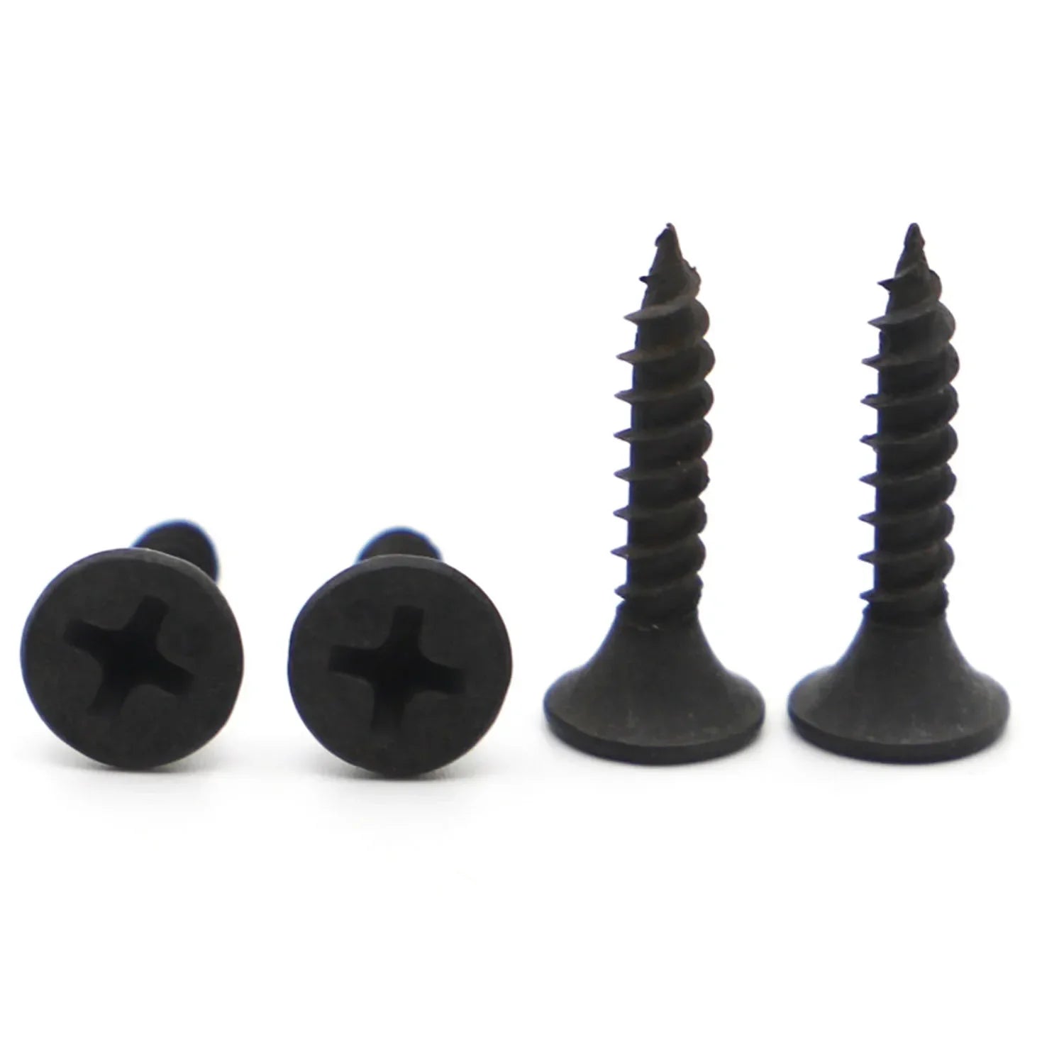 Cross Flat Head Self Tapping Drywall Screw Drywall Wood Screws Black Carbon Steel Phillips Screw M3.5 M4