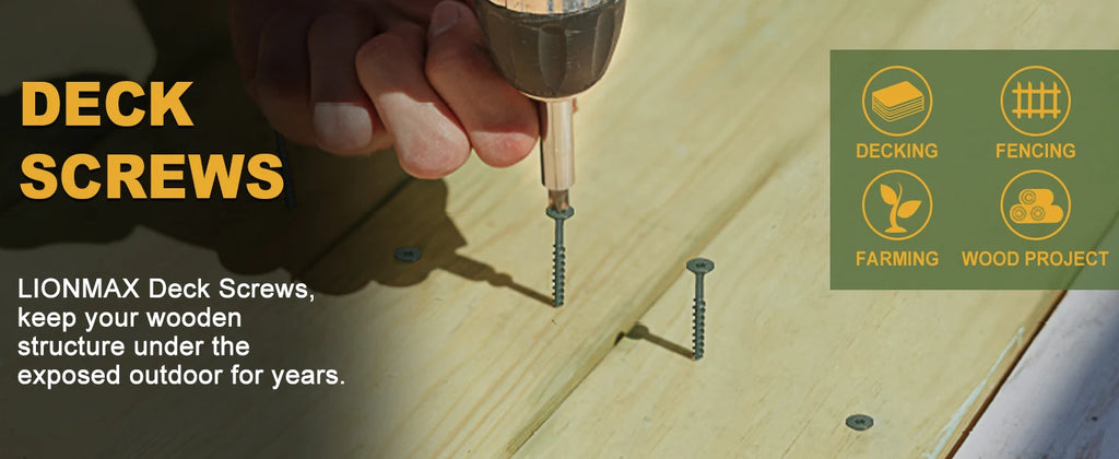 VKKM Grayish Green Self-Tapping Wood Screws #8×1, 400/650 Pieces, T25 Star Drive, Outdoor Deck Screws, with Epoxy Coating