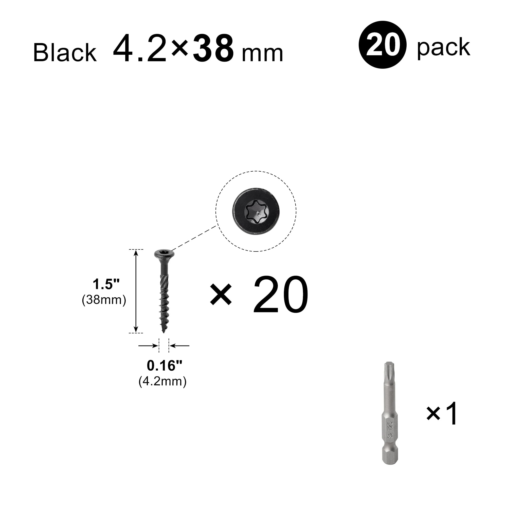 20pcs Torx Slot Knurled Screws Stainless Steel Wood Deck Screws Rust Resistant Six Lobe Self Tapping Fibreboard Drywall Screw