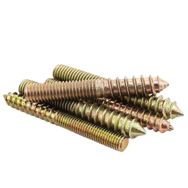 10Pcs M6 M8 M10 Hanger Bolt Wood To Metal Dowels Double Ended Furniture Fixing Self Tapping Screws Wood Thread Stud