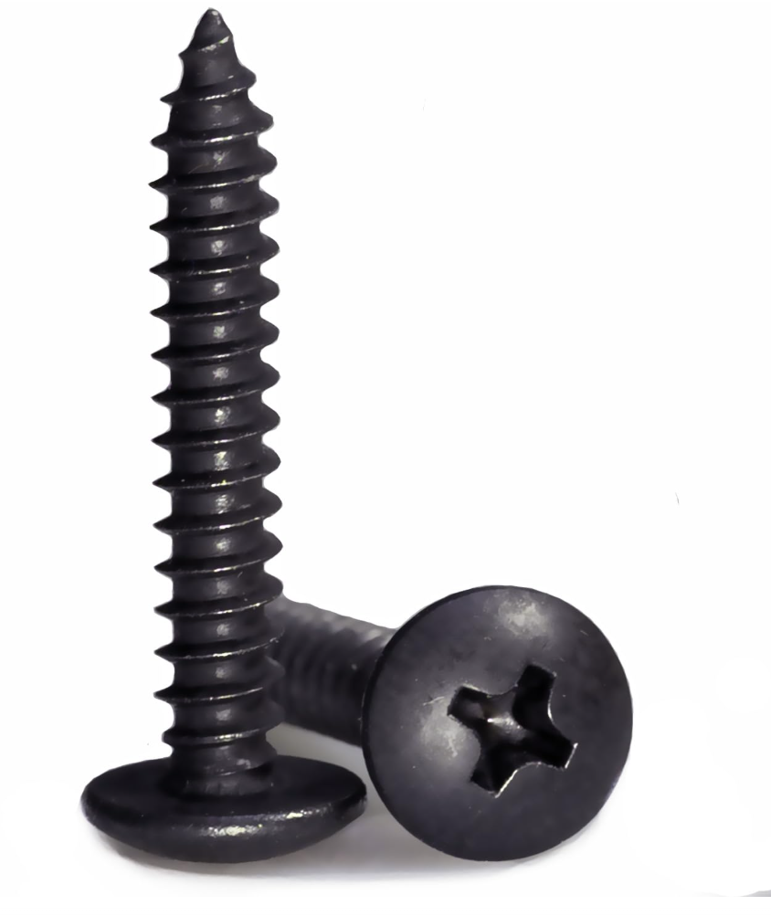 1 inch #8 Wood Screw Pan Head Phillips Black Oxide Coated - 250pcs