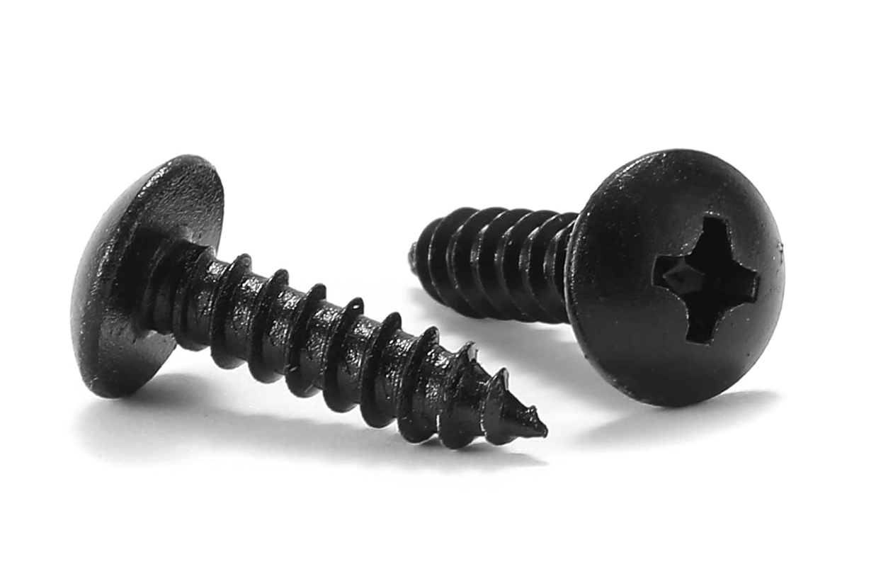 1/2" #8 Wood Screw Pan Head Phillips Black Oxide Coated - 250pcs