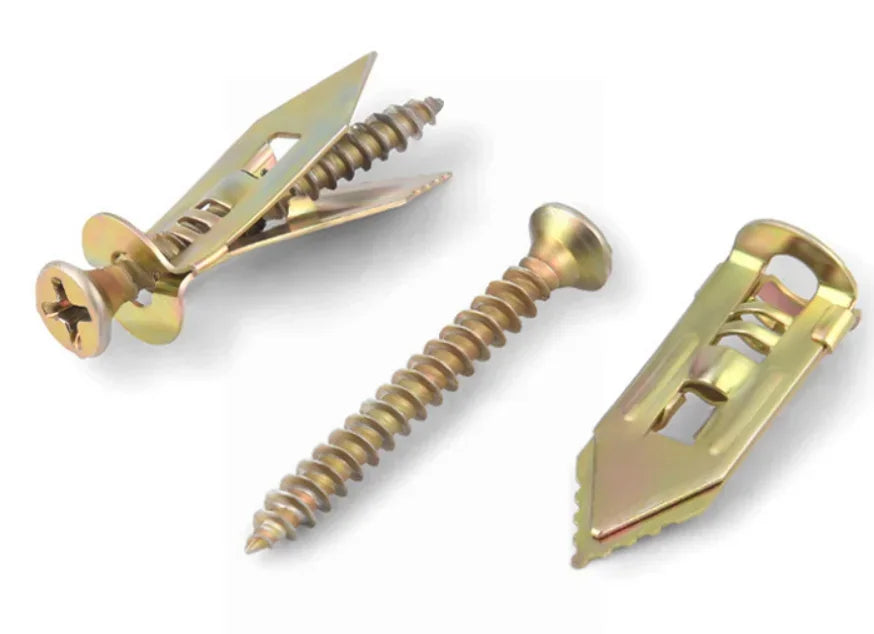 10PCS Self-Drilling For Gypsum Board Plasterboard Wall Fixing Plug Screws Kit Dowel Fixing Tools Screws Expansion Nails