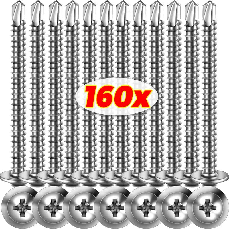 Stainless Steel Cross Phillips Screw Drill-Snail Self-Tapping Screws Metal Wooden Thread Screw Furniture Repair Fasteners Kits
