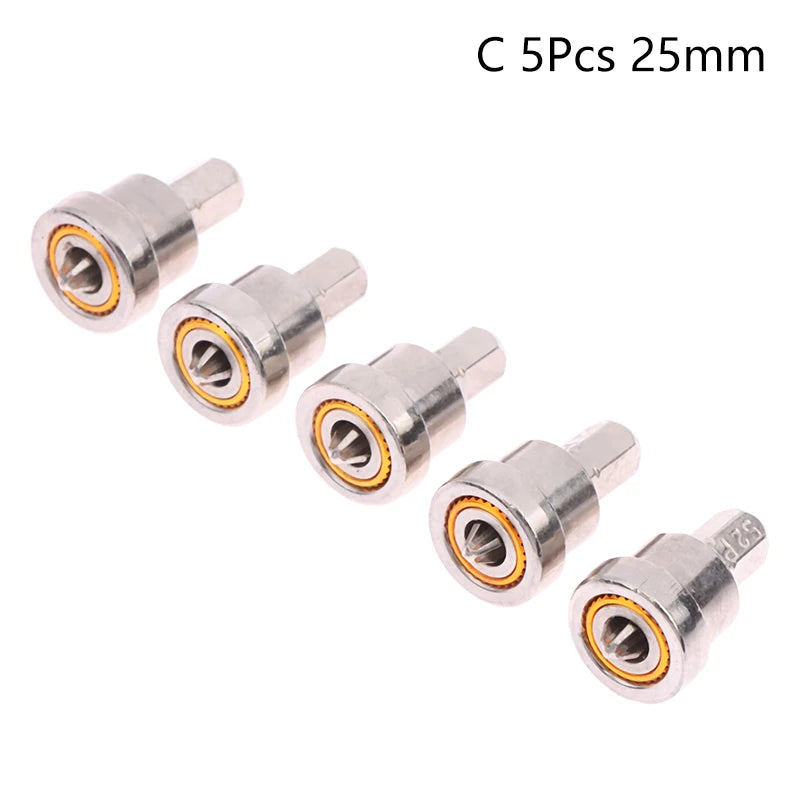 1/5PCS 25/50mm Plasterboard Positioning Screwdriver Bit With Magnetic Ring 1/4inch Hex Shank Screws Batch Head For Woodworking