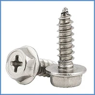 5 -10 pcs 304 Stainless Steel Self-Tapping Phillips Hex Screw Cross Hexagonal Flange Cross Head Screws Wood Nail M3 M4 M5 M6