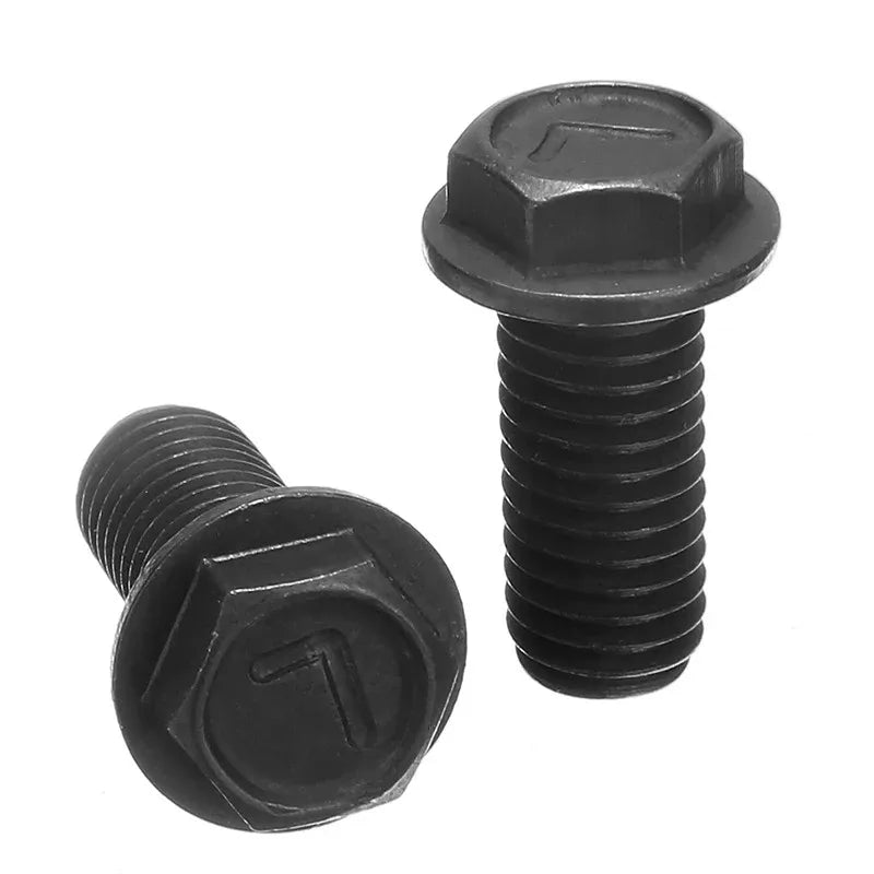 5pcs Saw Blade Screw M8 X 18mm Left Hand Thread Hex Flange For Cutting Machine Carbon Steel Material Not Easy To Rust Tool Parts